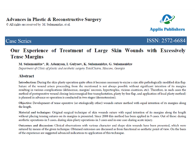 Our experience of treatment of large skin wounds with excessively tense margins